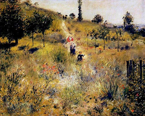 Peinture à l'huile faite à la main €50-€2000 par des professeurs - 24 tableaux de Renoir - chemin à travers les hautes herbes paysage de Pierre-Auguste Renoir - peinture célèbre sur toile -2