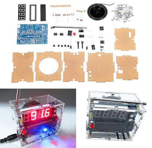TEA5767 Radio DIY Kit FM Lötprojekte DIY Elektronische Kits zum Lernen und Unterrichten von Kindern (DIY Radioteile + Lautsprecher + Hülle)