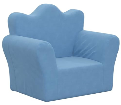vidaXL Sofá para niños Felpa Suave Azul