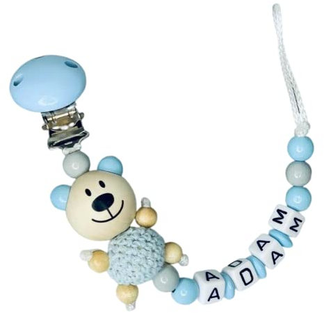 personalisierte gestaltetes Babygeschenk mit Namen für für Junge in Blau Baby Geschenk personalisiert zur Geburt & Taufe 3D teddy Bär