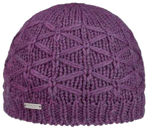 Seeberger Annelie Strickmütze für Damen, Violett, Einheitsgröße, Veilchen, 6.75-7.5