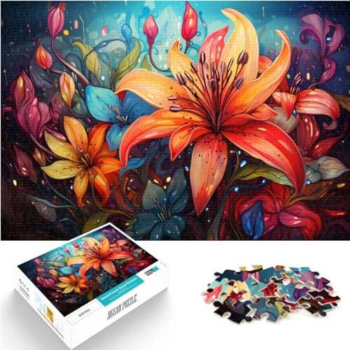 Puzzles Geschenke Spielzeug Bunte Dschungelblumen für Erwachsene 1000-teiliges Puzzle Lernspiele Holzpuzzle und Puzzle Familienspiel für und (50x75cm)