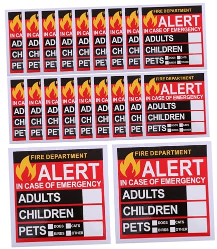 Sewroro 20blätter Notfallwarn-aufkleber Für Fenster Und Türen Rettungsetiketten Zum Schnellen Erkennen Von Personen Und Haustieren Selbstklebende Sicherheitsaufkleber Für Feuerwehr Und Ret