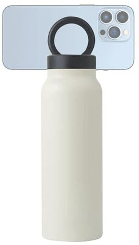 Botella de agua magnética aislada al vacío, botella de gimnasio y deporte de 24 onzas con soporte para teléfono, botella magnética a prueba de fugas para montar al aire libre, coche y gimnasio