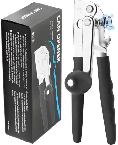Roryimke Abrelatas de acero inoxidable para uso comercial, manual, de alta resistencia, con asas extralargas, para latas grandes para cocina