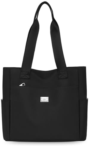 Zwenjuan Bolso Tote Bag Con Cremallera，Bolsas de Hombro Informales Para Mujer，Bolso Para Mujer,Bolso de Tela,Bolsas de Ordenador Portátil,Gran Capacidad,Para la Escuela,Compras,Trabajo,Oficin
