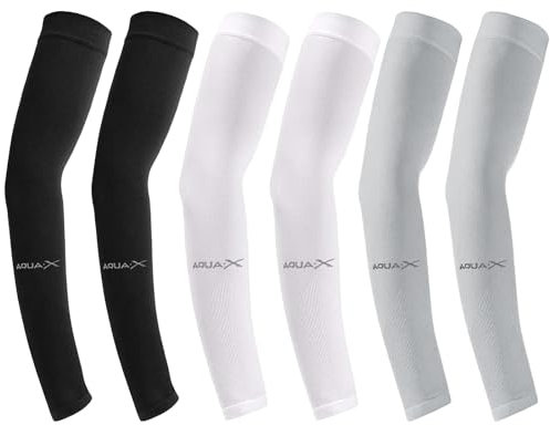 Lunaanda 6 Paia Manicotti Braccia Anti Uv Manicotto Braccio, Manicotti Ciclismo,Maniche Di Protezione Solare,Manicotti Braccia Estivi,Per Uomo E Donna Ciclismo Calcio Padel Beach Volley
