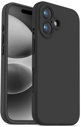 OTOFLY Designed for iPhone 16 Case,[Camera Control Button Coverage][12FT Military-Grade Protection] Silicone Shockproof Slim Cover Women Men 16 Phone Case 6.1 inch, Black