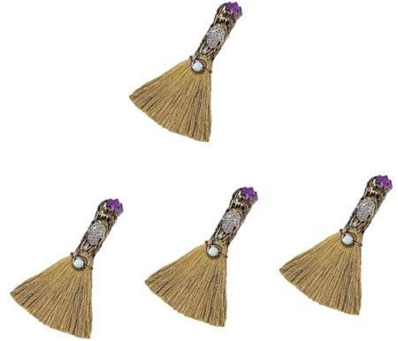 TOPBATHY 4 Pezzi Scopa Gadget Scrubber Rosa Illuminato Halloween Party Festa Halloween regalini Halloween sim Decorazioni di Halloween Oggetto di Scena di Halloween citrino