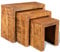 Teenpull Satztisch-Set 3-TLG. aus massivem Mangoholz, verstaubare Beistelltische für Wohnzimmer, Schlafzimmer, Couchtisch-Nachttisch-Lampenständer