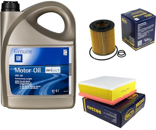 EISENFELS Inspektionspaket Filterset erstellt mit 5 Liter GM Motoröl 5W-30 Dexos 2 Fuel Economy Longlife Ölfilter Luftfilter