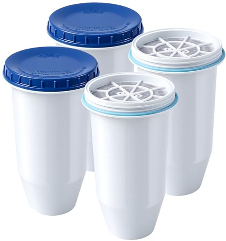Recogwood 0 TDS-Wasserfilter-Ersatz für Zero-Krug und Spender, verbesserte 6-stufige Filtration, entfernt 99,9% Blei, Chrom, PFOA/PFOS, kompatibel mit ZR-001, ZR-004, ZR-017, 4 Stück