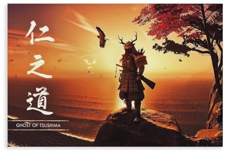 BLJKHTGG Poster Ghost of Tsushima, Videospiel Nr. 1, Leinwandposter, Wandkunstdruck, Bild, Gemälde, 30 x 45 cm