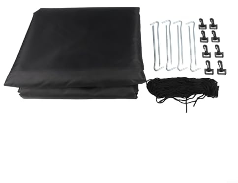 Desiumite Ovale Poolabdeckung für oberirdische Pools, wetterfeste Polyester-Abdeckung mit Zubehör, passend für 2,7 x 5,5 m bis 5,5 x 10,1 m Pools, Schwarz (274 x 549 cm)