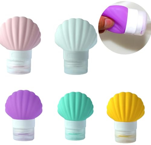 VILLCASE 5 Stück Reise Silikon Unterverpackungsflaschen 90 ml Wiederbefüllbare Emulsions und Ölflaschen Tragbar Bunt für Kosmetik und Reisetaschen
