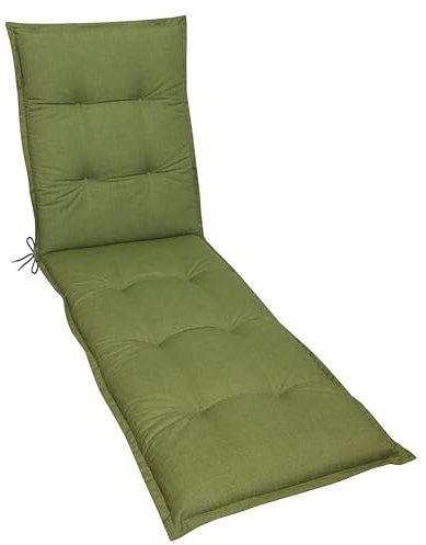 Gardissimo Liegenauflage Premium grün, Auflage Gartenliege Polster Sonnenliege Strandliege Made in EU Eckbänder & Einstellband 195 x 60 x 8 cm