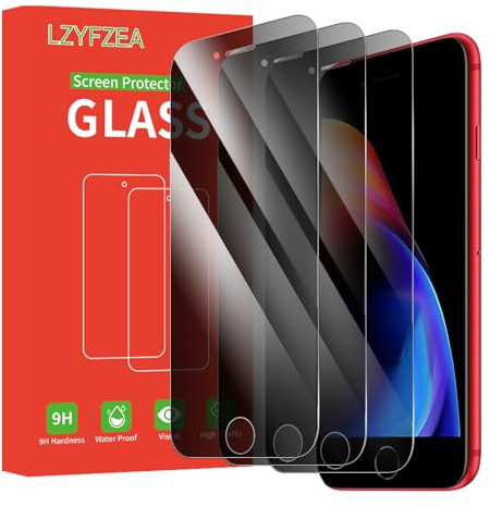LZYFZEA 3 Stück,Sichtschutzfolie für iPhone 8 Plus, iPhone 7 Plus, iPhone 6s Plus und iPhone 6 Plus, Privacy Panzerglas, Anti-Spähen, 9H Härte, Bläschenfrei,Gehärtetes Glas Schutzfolie, Anti-Kratzer