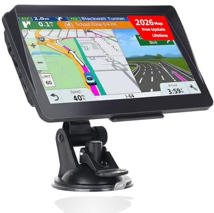IGEAIIE 7 Inch Sat Nav for Car & HGV Truck Navagation, HD GPS System with UK & Europe Maps 2026, Lifetime Free Updates, Postcode Search, Voice Guidance, Speed Camera Alerts & POI