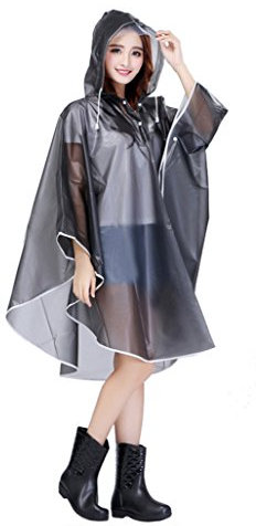 Fahrrad Regenmantel, Fahrrad Regenponcho, EVA Wasserdichte Regenjacke Windjacke Wasserdicht Poncho Regenumhang mit Kapuze und Ärmel Outdoor Sport gegen Regen