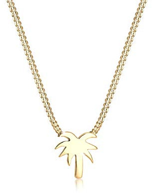 Elli Halskette Damen Palme Strand in 925 Sterling Silber vergoldet