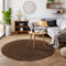 SIMPEX Flauschiger Teppich Wohnzimmer Schlafzimmer Läufer Flur Esszimmer Küchenteppich Hochflor Einfarbig Modernes Design 30 mm Florhöhe Kuschelweich, Braun, 160 cm Rund