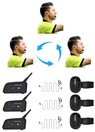 Maxquall Schiedsrichter-Headset 3 Schiedsrichter sprechen gleichzeitig Fußball-Funk-Headsets Funk-Fußball-Headsets Headset Fußball-Schiedsrichter-Kommunikation