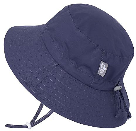 Jan & Jul Baby Sonnenhut, Fischerhut mit UV-Schutz UPF 50+ (Navy, 0-6 Monate)