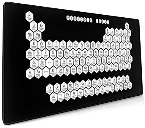 Naispanda Tapis de Souris Gaming,Tapis de Souris 900x400x3mm Grand Tapis de Souris Gamer pour PC Hydrorésistant avec Base en Caoutchouc Anti-glissant Tableau Périodique Chimique D