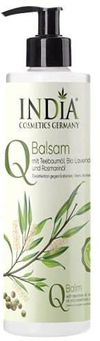 Balsam mit Teebaum Öl. Teebaumölcreme (Melaleuca Alternifolia) – Hautpflegecreme, Q-Balsam von INDIA COSMETICS GERMANY, intensive Pflege Creme bei unreiner und fettiger Haut, 500 ml