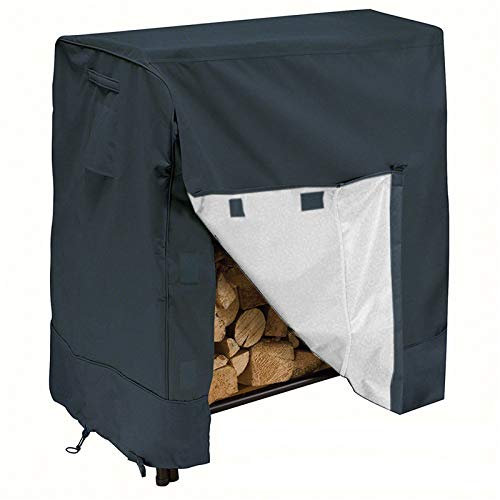 Firewood Log Rack Cover, 4-Feet Heavy Duty Waterproof Outdoor Fire Wood Protection Cover, Outdoor Heavy Duty Waterproof Log Storage Rack Cover for Wood Logs,Convenient,UV Protection,Snow