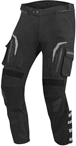 Bogotto Explorer-Z Wasserdichte Motorrad Leder-/Textilhose, Schwarz, Größe M, Herren