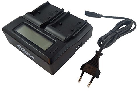 vhbw Chargeur Double Compatible avec Canon Legria HF G40, HF-G25, HF-G30 caméra caméscope Action-cam + écran LED + témoin de Charge 8.4/12.6/16.8 V