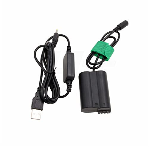 HangTon Power Bank USB 5V to EP-5B DC Coupler for Nikon D7000 D7100 D7200 D7500 D500 D610 D750 D800 D810 D850 Camera (EN-EL15 Dummy Battery)