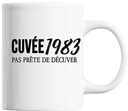 Mug Cuvée 1983 Tasse Anniversaire 41 ans Humour Alcool Blanc