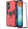 ESTH® Coque pour Honor X7 avec 2 Pièces Protection Écran, 360° Support Rotatif [Fonctionne avec Support De Voiture Magnétique] Étui Housse, Rouge