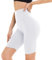 DDOBB Damen Radlerhose High Waist Kurze Sporthose Bauchweg Shorts Blickdicht Knielang Sportshorts Unterhosen Leggings Sommer für Sport Yoga Gym(2-Weiß, XXL)