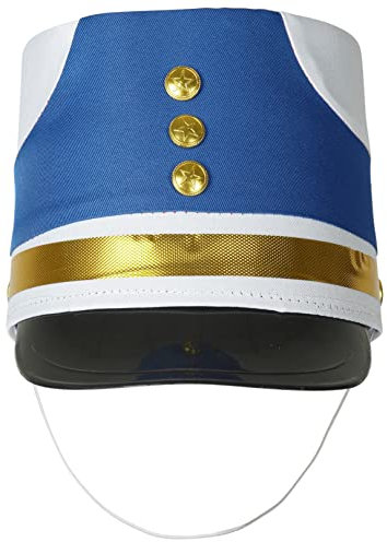 FEESHOW Kinder Hut Drum Majorette Trommel Major Marching Band Uniform Mütze Königliche Soldatenhut Royal Guard Fasching Accessoires E_Blau Einheitsgröße
