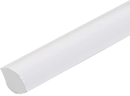 Bande de bordure en TPE - Moulure quart de rond - Flexible - Décoration d'angle - Moulure murale à décoller et à coller pour bord de sol et de mur - M-Blanc (5 m)