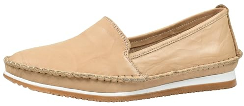 Andrea Conti Damen Leder Slipper Kombitalent trageangenehm leicht 1889601, Größe:42 EU, Farbe:Beige
