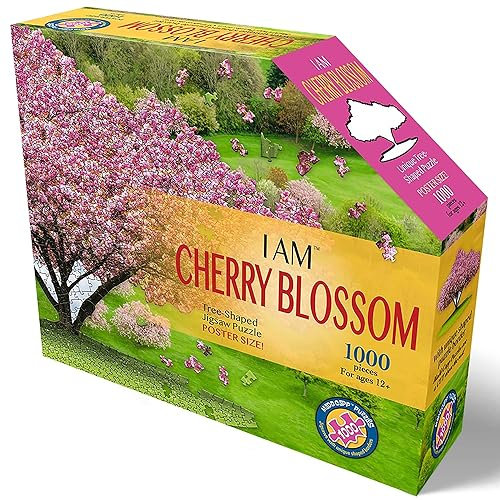 Madd Capp: I Am Cherry Blossom – 1000-teiliges Puzzle in Baumform, 25 x 38 cm, fertige Größe, inklusive pädagogischem Wissensbroschüre, Natur-Puzzle