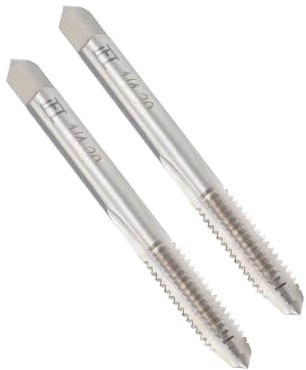 Boxonly 1 taraud de machine BSW Filetage 1/4-20, pour perçage, traitement de trous traversants ou trous peu profonds, filetage à vis en acier rapide H2, outil de taraudage, outil de réparation de