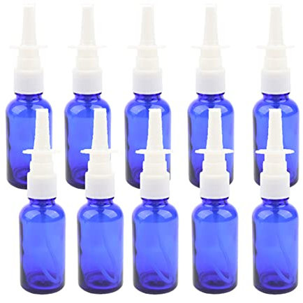 10 Unidades 10 ml Botellas Vacía, Pulverizador Nasal Portátil Spray Nasal Recargable Vacío Bote Spray Pulverizador Botella Vacía de Spray Nasal Para La Nariz, Maquillaje, Agua o Viajes, Color Azul