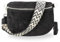 BRISE Bauchtasche Damen Wildleder AFIA Handgemachte Umhängetasche Crossbody Bag mit Ledergurt + Optionalen Breiten Gemusterten Riemen 3 Fächer Stylische Hüftltasche Made in Italy (Schwarz - 2)