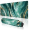 TOXXU Green Marble Large Gaming Mouse Pad with Anti-Slip Base for Keyboard and Mouse, Extended XL Mousepad for Room, Cute Desk Mat with Stitched Edges for Desk, 31.5 x 11.8 in