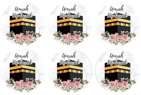CRAWPROP Umrah Mubarak Aufkleber, islamisch, muslimisch, Ramadan, Kreem, Dekorationen, Eid-Partyzubehör, Weiß, 96 Stück