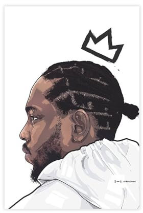 NTRECS Kendrick Lamar Poster auf Leinwand, minimalistisches Leinwandposter, Schlafzimmer-Dekor, Sportlandschaft, Büro, Raumdekoration, Geschenk, ungerahmt, 30 x 45 cm