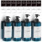 Anhow 4er 500ml Seifenspender Wandbefestigung Set, Seifenspender Wand Ohne Bohren Leere Duschgel Spender mit 16er Kategorie Etikett für Dusche/Küche/Badezimmer - Blau