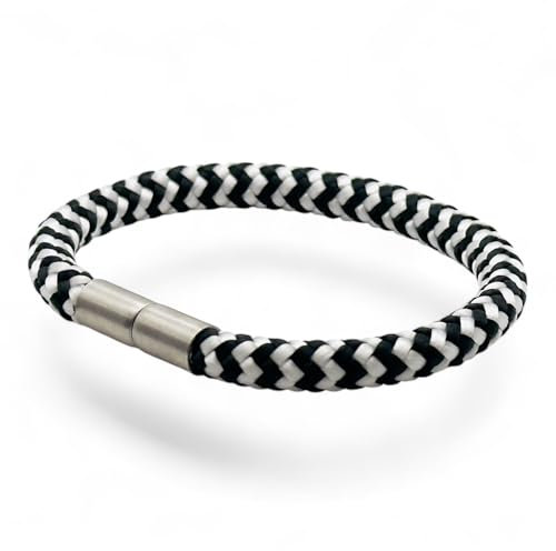 ZISANO Fanband, Armband, Segeltau, 6 Größen, Fußball-Fan, Unterstütze dein Team, Fanartikel (XS, Black & White)