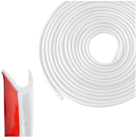 Adunsiaoto Anti-Kollisions-Dichtungsstreifen, Selbstklebende Fensterdichtung, Dichtungsband Für Türen Fenster, Tape Weatherstrip Für Autotür Isolierung(Weiß)