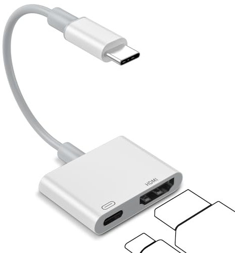 HDMI to USB C for iPhone 16/15 [MFi Certified] Type-C Digital AV Adapter 4K UHD USB C to HDMI Converter Screen Connector for MacBook Pro/Air, Chromebook,XPS,Surface,iPad,iPhone 15 Pro/Max, Galaxy S24